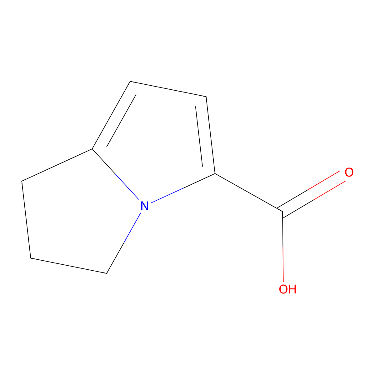 6,7-dihydro-5H-pyrrolizine-3-carboxylic acid molecular structure, CAS 1369141-99-0