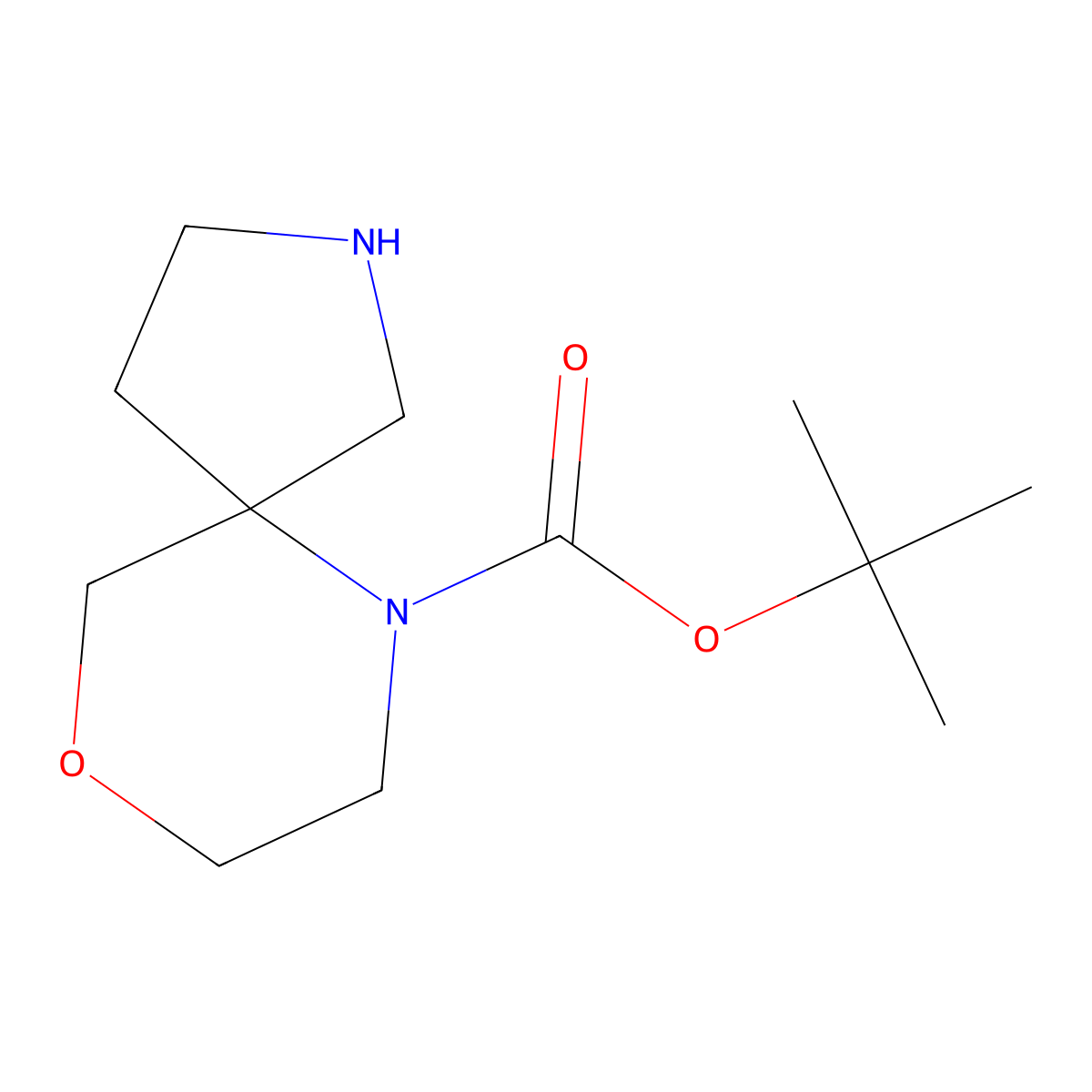 Tert-butyl 9-oxa-2,6-diazaspiro(4.5)decane-6-carboxylate molecular structure, CAS 1369142-71-1