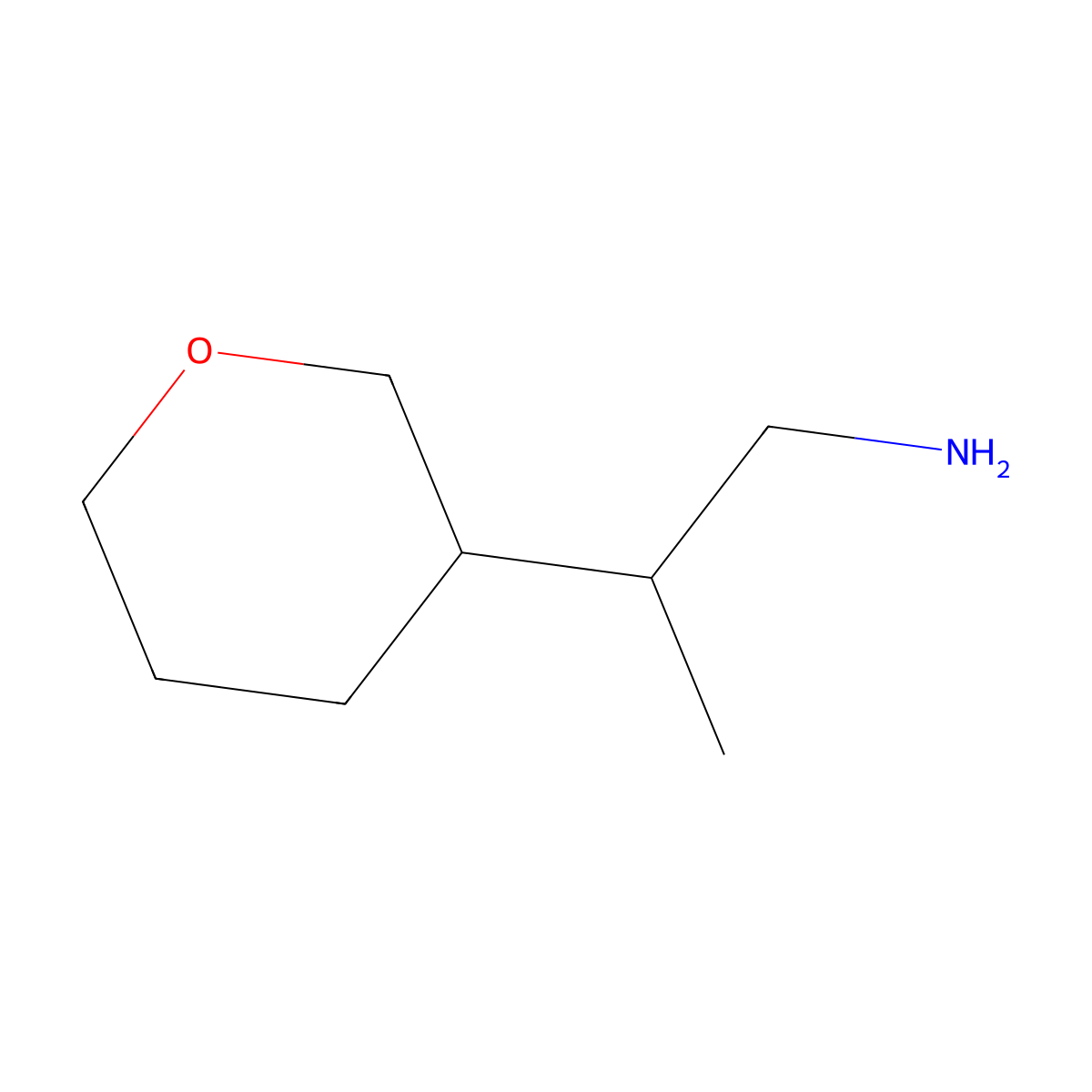 2-(Oxan-3-yl)propan-1-amine molecular structure, CAS 1369142-75-5