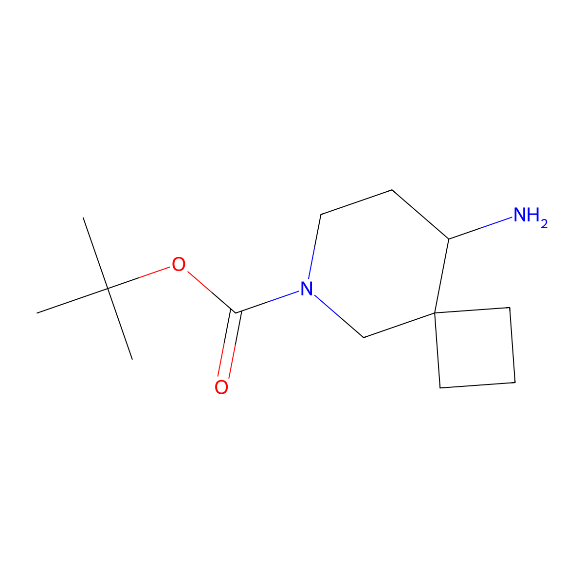 Tert-butyl 9-amino-6-azaspiro(3.5)nonane-6-carboxylate molecular structure, CAS 1369143-47-4