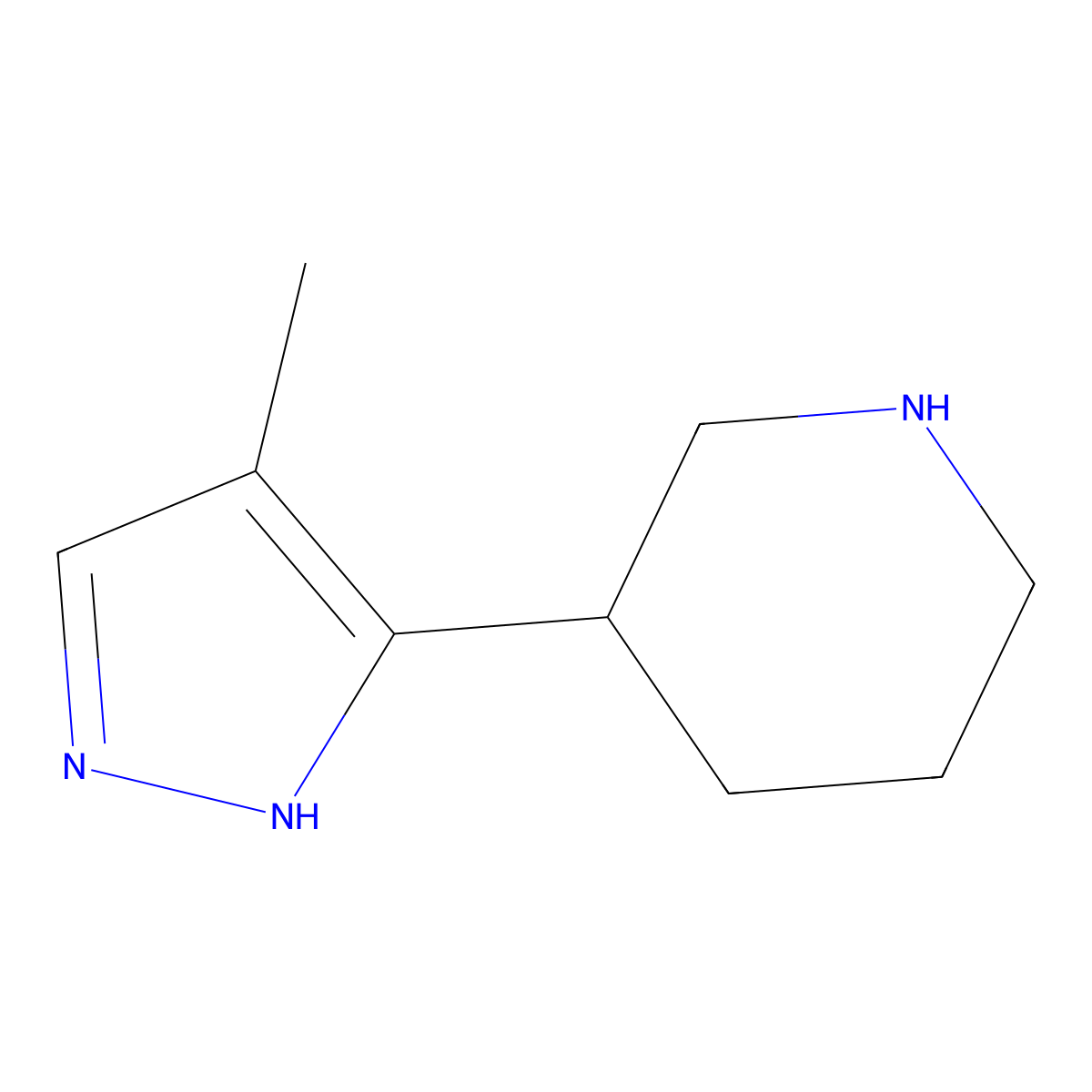 3-(4-Methyl-1H-pyrazol-3-YL)piperidine molecular structure, CAS 1369145-92-5