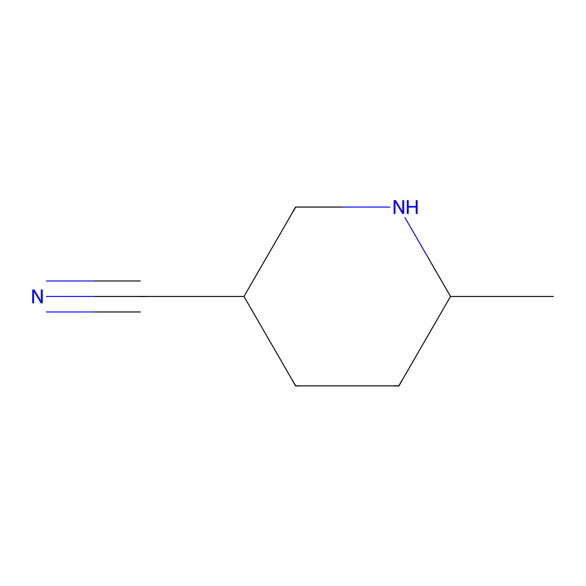 6-Methylpiperidine-3-carbonitrile molecular structure, CAS 1369146-63-3