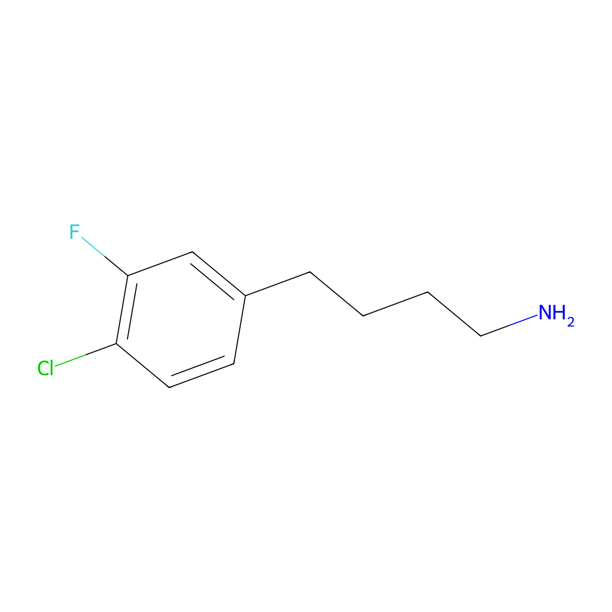 4-(4-Chloro-3-fluorophenyl)butan-1-amine molecular structure, CAS 1369148-83-3