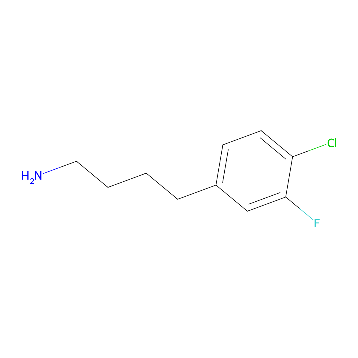 4-(4-Chloro-3-fluorophenyl)butan-1-amine molecular structure, CAS 1369148-83-3
