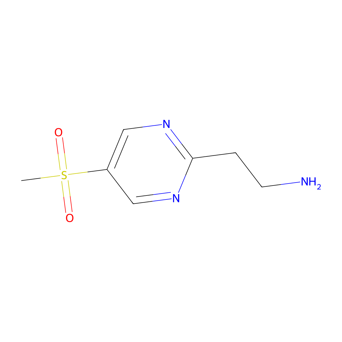 2-(5-Methanesulfonylpyrimidin-2-yl)ethan-1-amine molecular structure, CAS 1369149-49-4