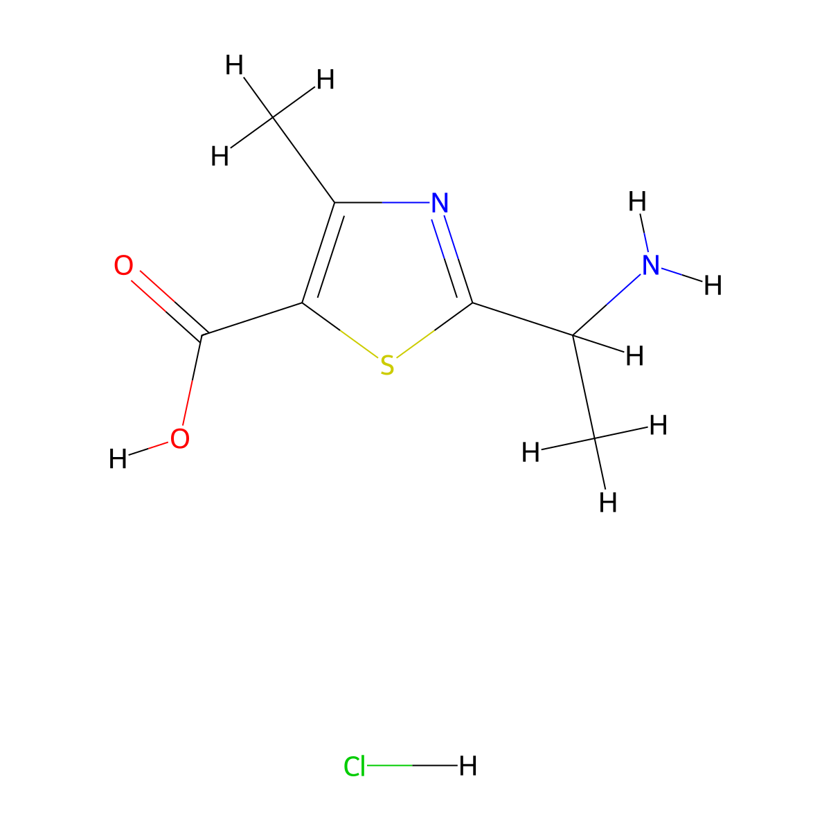 2-(1-Aminoethyl)-4-methyl-1,3-thiazole-5-carboxylic acid hydrochloride molecular structure, CAS 1369149-71-2