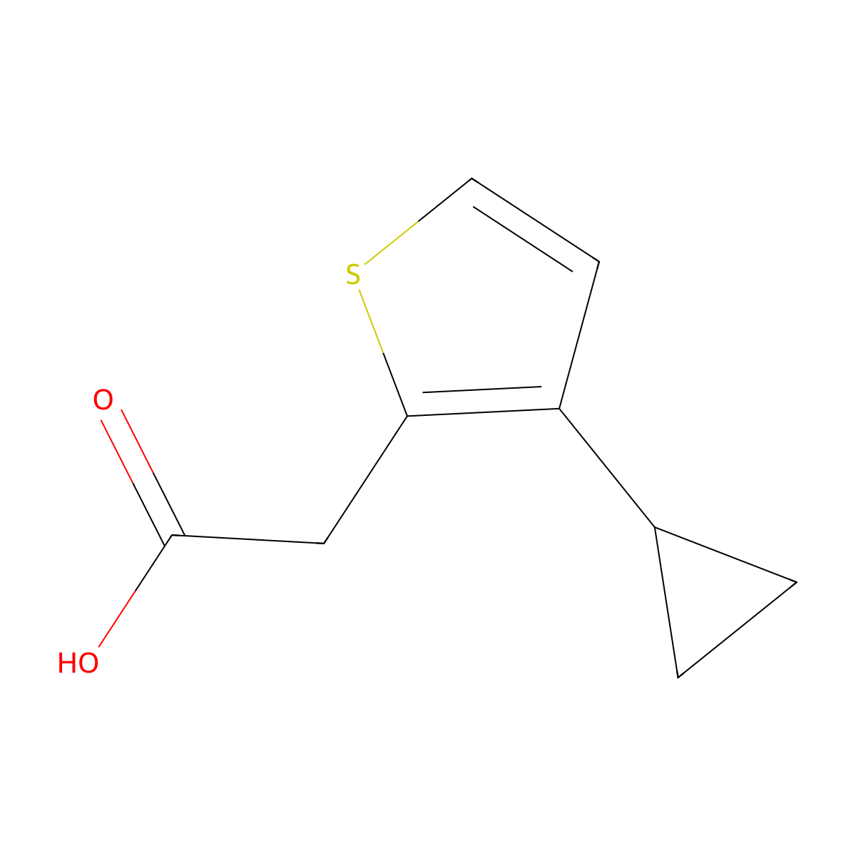 2-(3-Cyclopropylthiophen-2-yl)acetic acid molecular structure, CAS 1369155-13-4