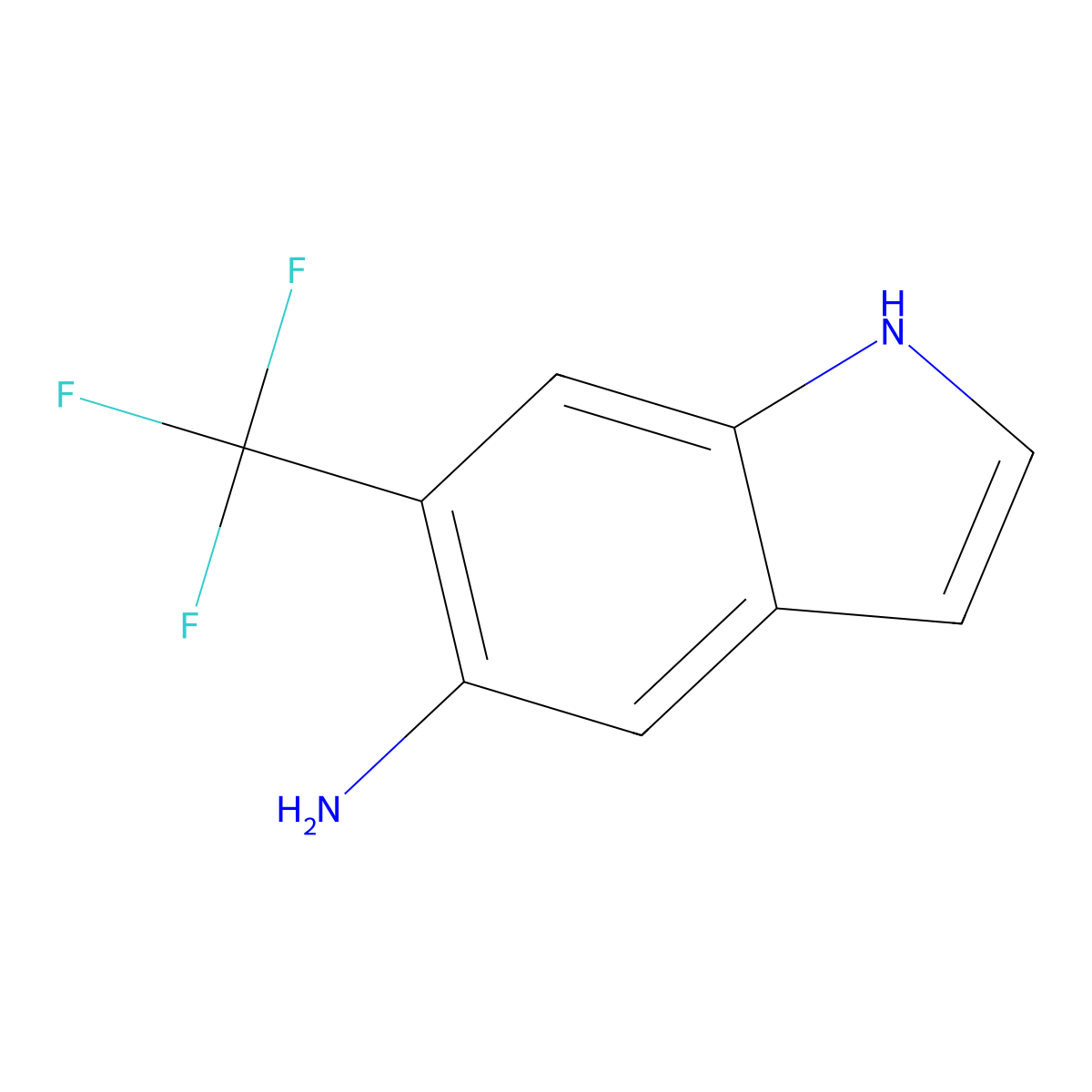6-(Trifluoromethyl)-1H-indol-5-amine molecular structure, CAS 1369155-36-1