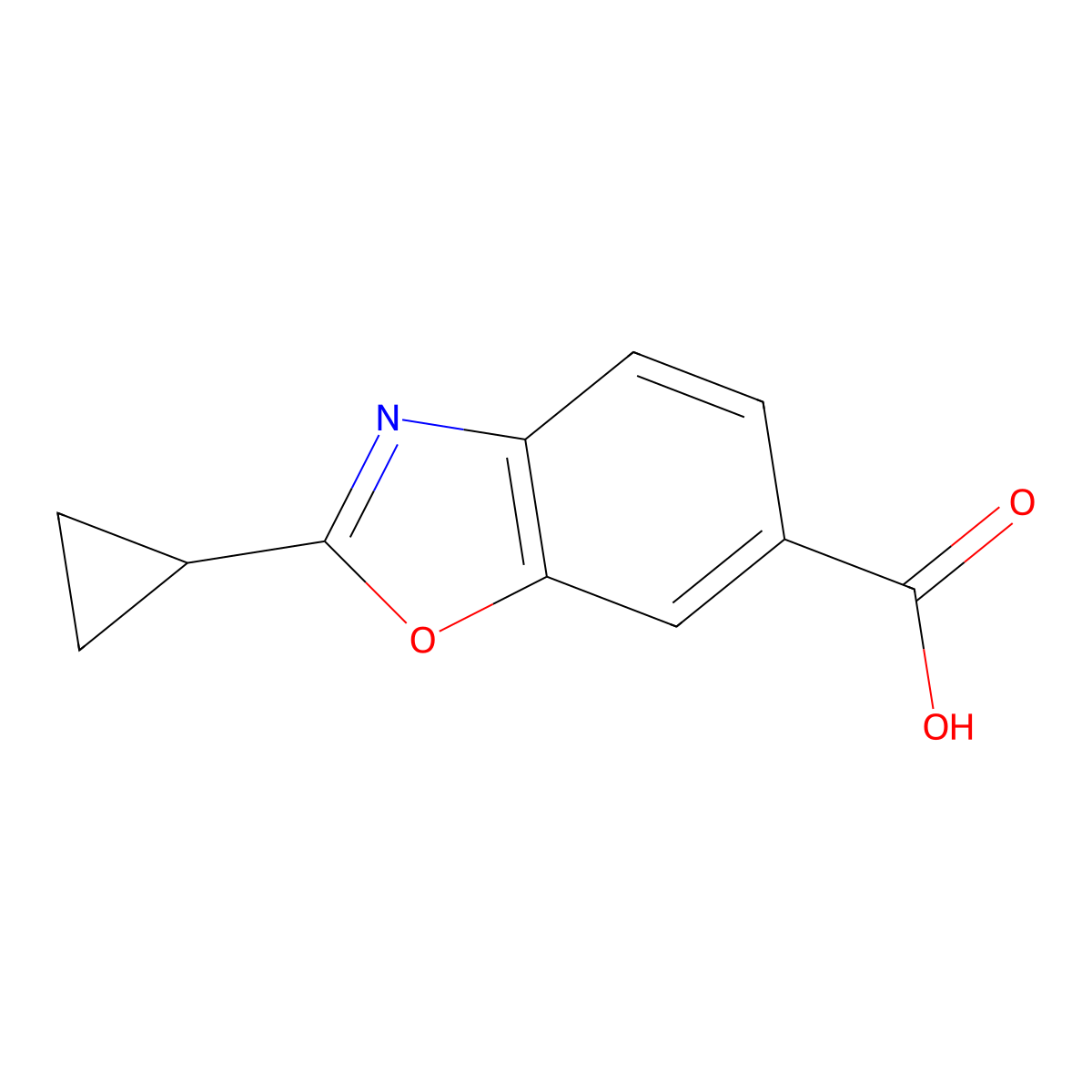 2-Cyclopropyl-1,3-benzoxazole-6-carboxylic acid molecular structure, CAS 1369156-25-1