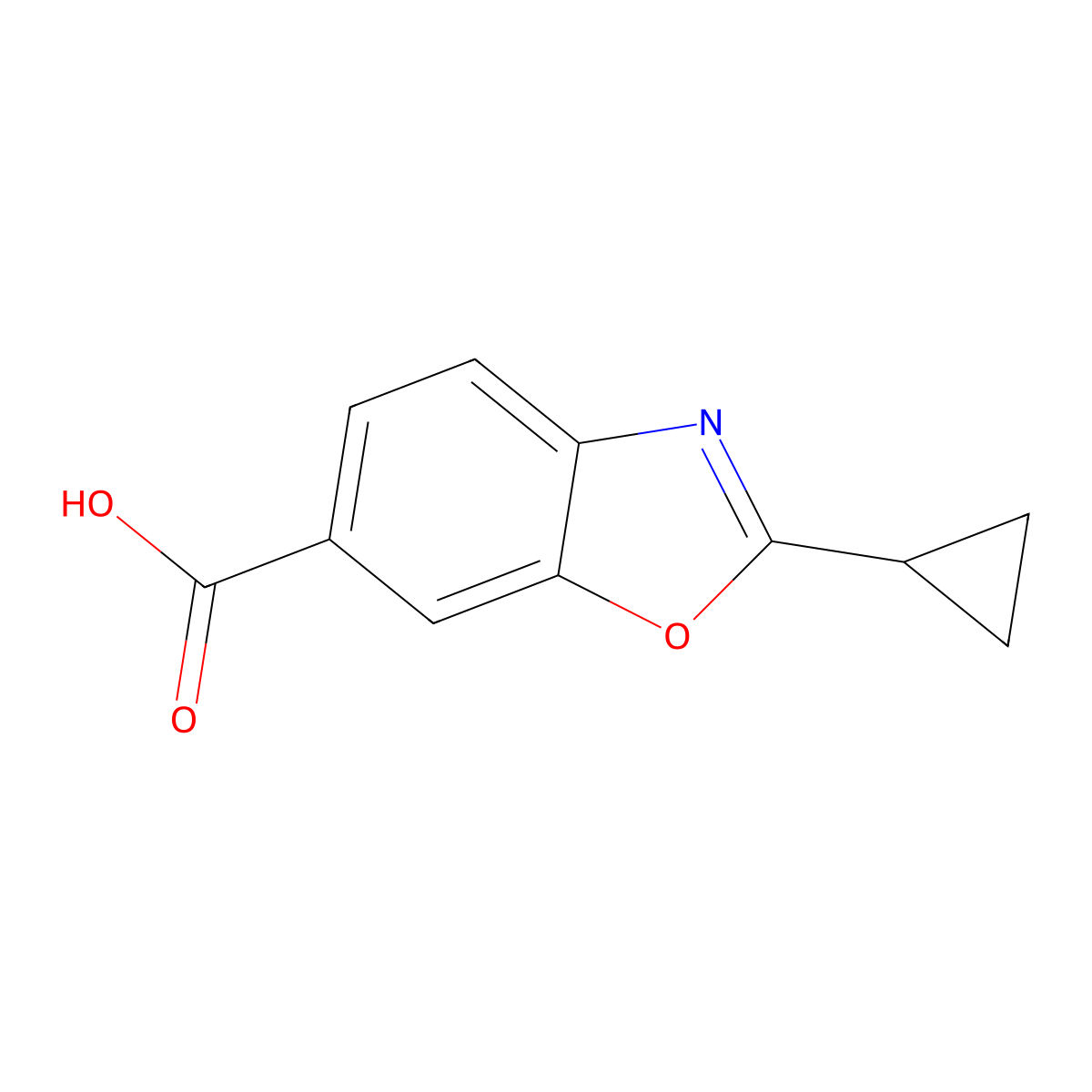 2-Cyclopropyl-1,3-benzoxazole-6-carboxylic acid molecular structure, CAS 1369156-25-1