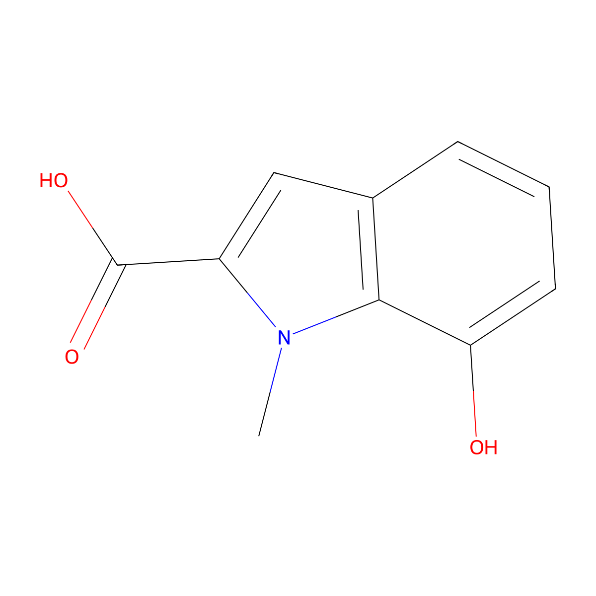 7-hydroxy-1-methyl-1H-indole-2-carboxylic acid molecular structure, CAS 1369157-30-1