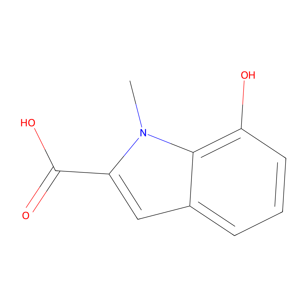 7-hydroxy-1-methyl-1H-indole-2-carboxylic acid molecular structure, CAS 1369157-30-1