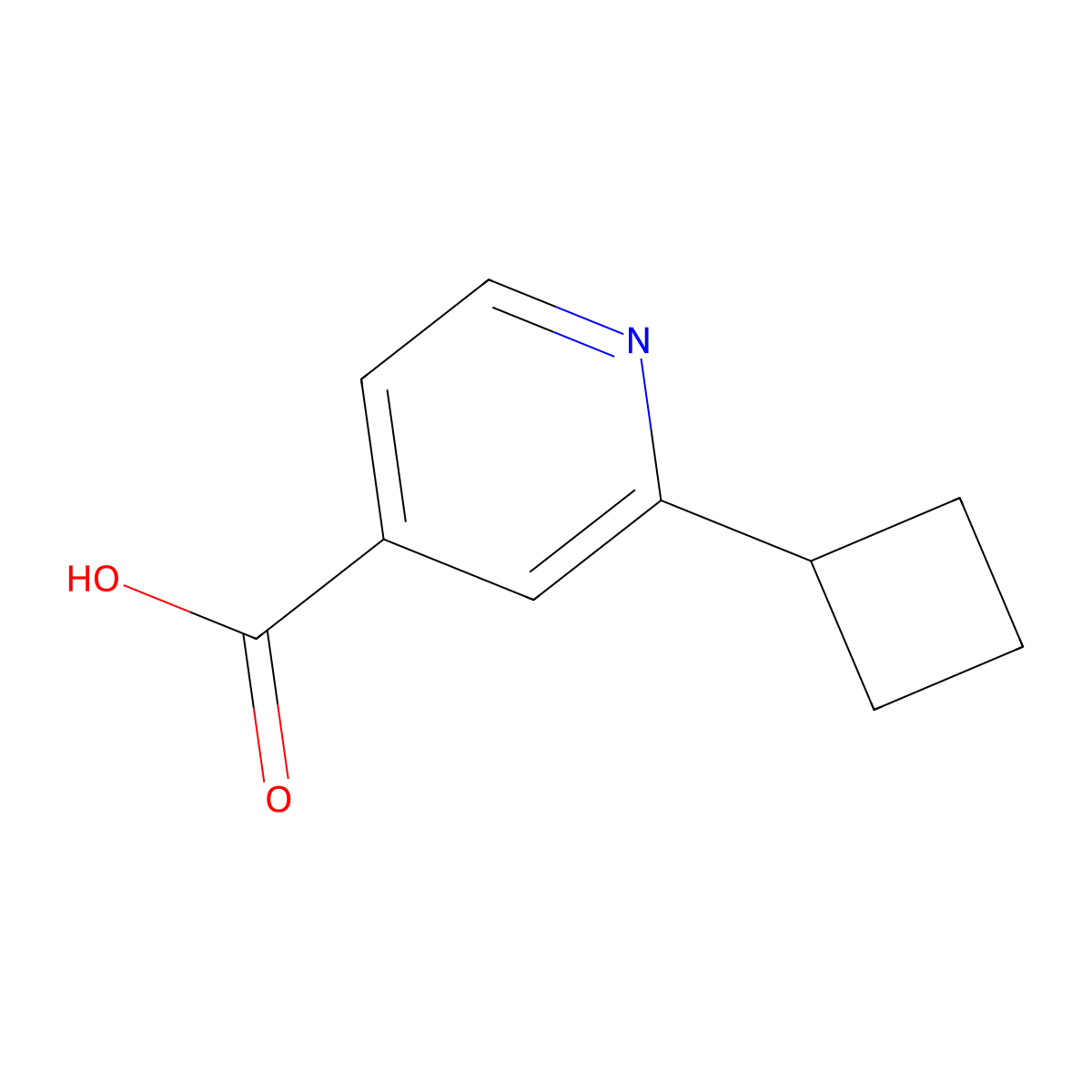 2-Cyclobutylpyridine-4-carboxylic acid molecular structure, CAS 1369158-34-8