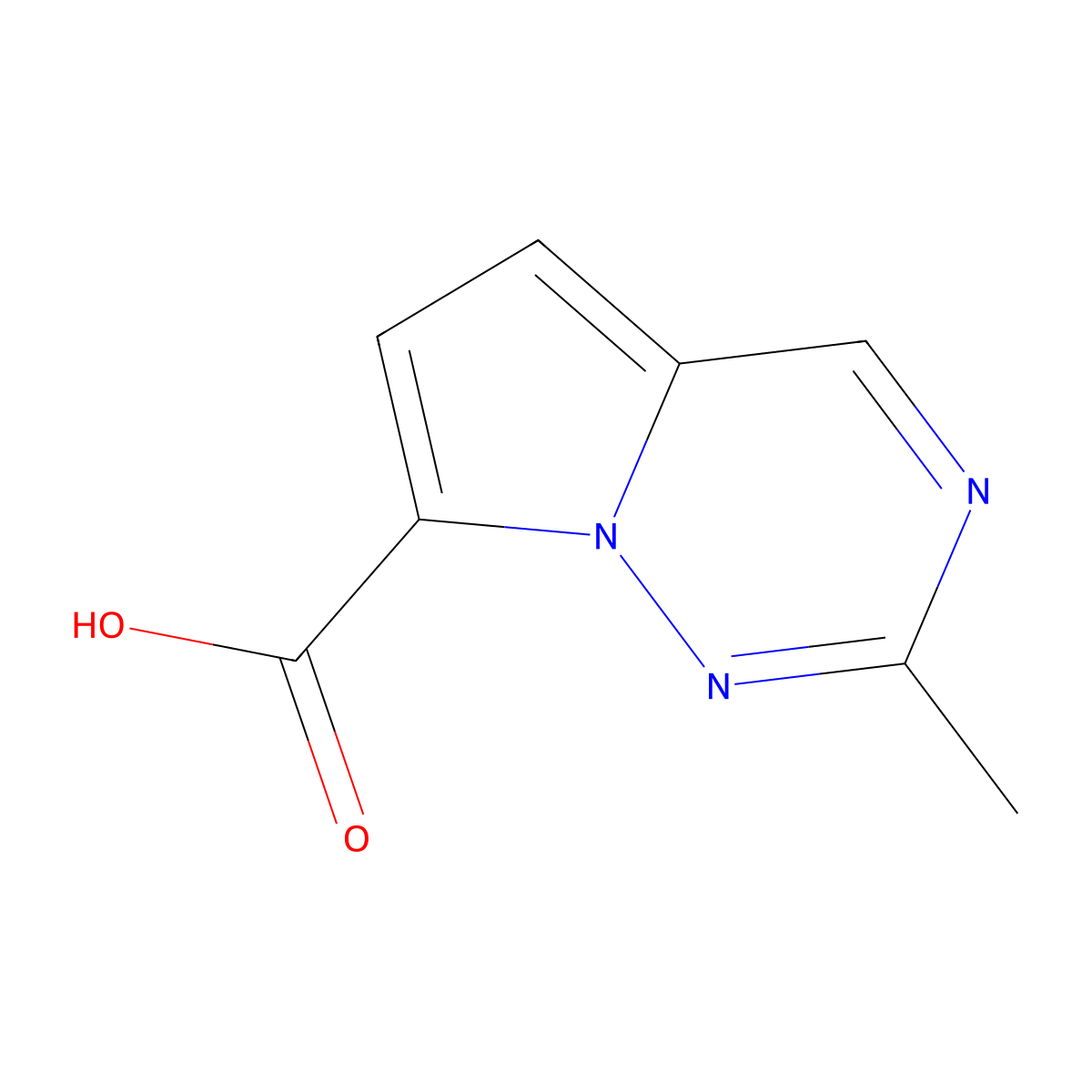 2-Methylpyrrolo[2,1-f][1,2,4]triazine-7-carboxylic acid molecular structure, CAS 1369158-40-6