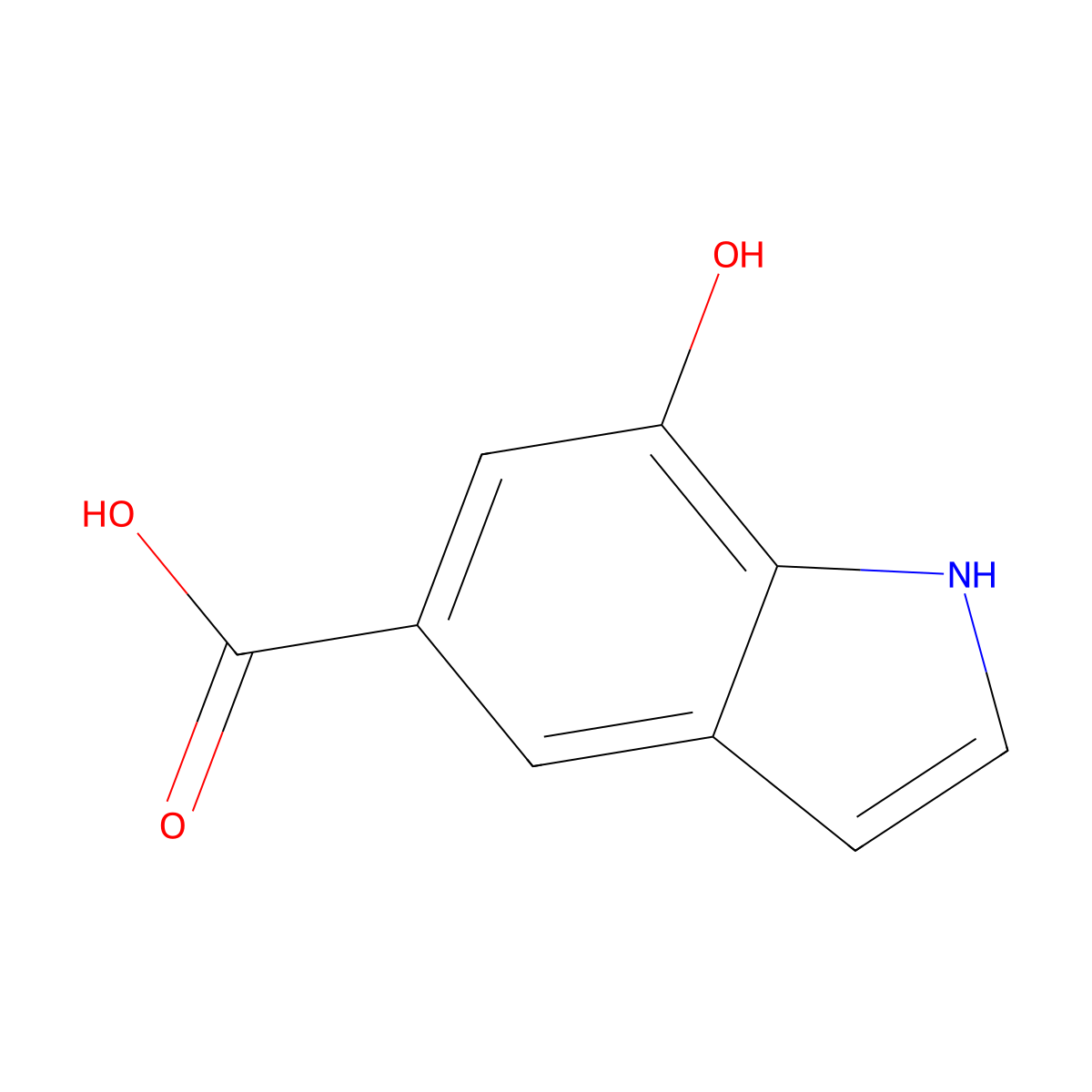 7-Hydroxy-1H-indole-5-carboxylic acid molecular structure, CAS 1369158-48-4