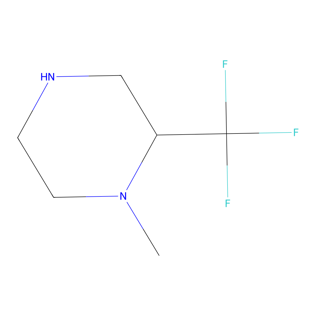 1-Methyl-2-(trifluoromethyl)piperazine molecular structure, CAS 1369159-91-0