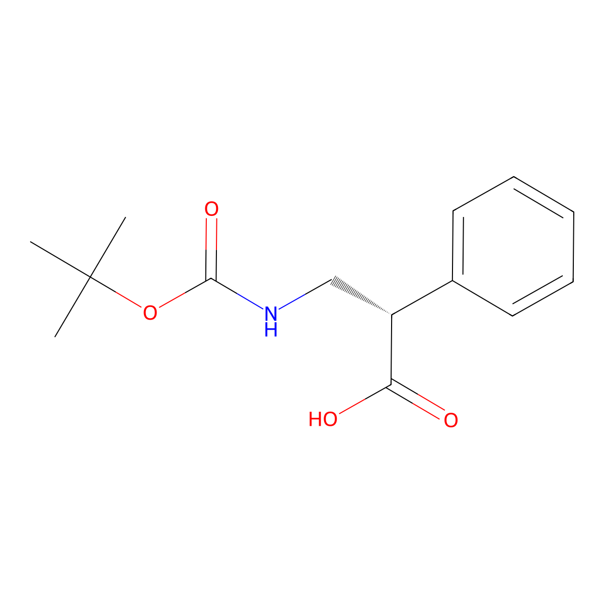 (S)-3-((tert-Butoxycarbonyl)amino)-2-phenylpropanoic acid molecular structure, CAS 136916-26-2