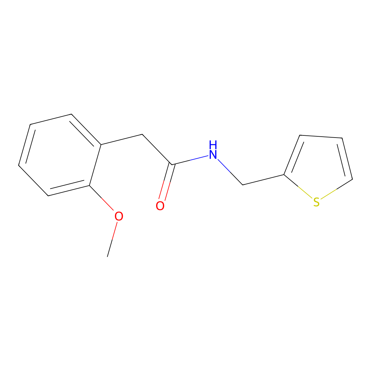 2-(2-methoxyphenyl)-N-(thiophen-2-ylmethyl)acetamide molecular structure, CAS 136916-33-1
