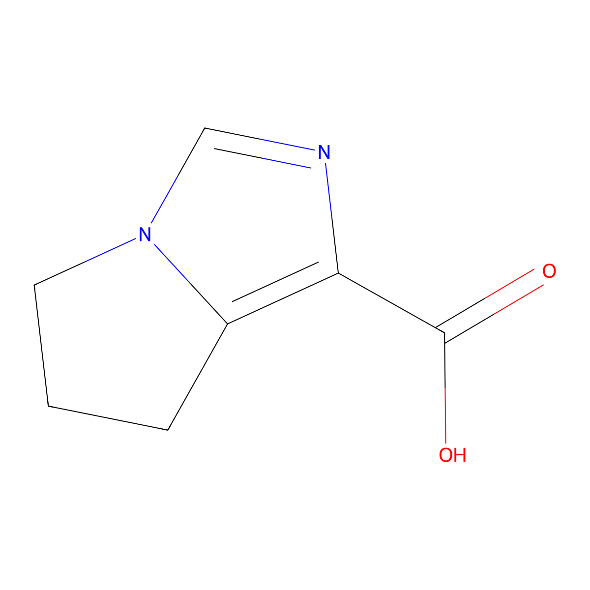 5H,6H,7H-pyrrolo[1,2-c]imidazole-1-carboxylic acid molecular structure, CAS 1369160-09-7