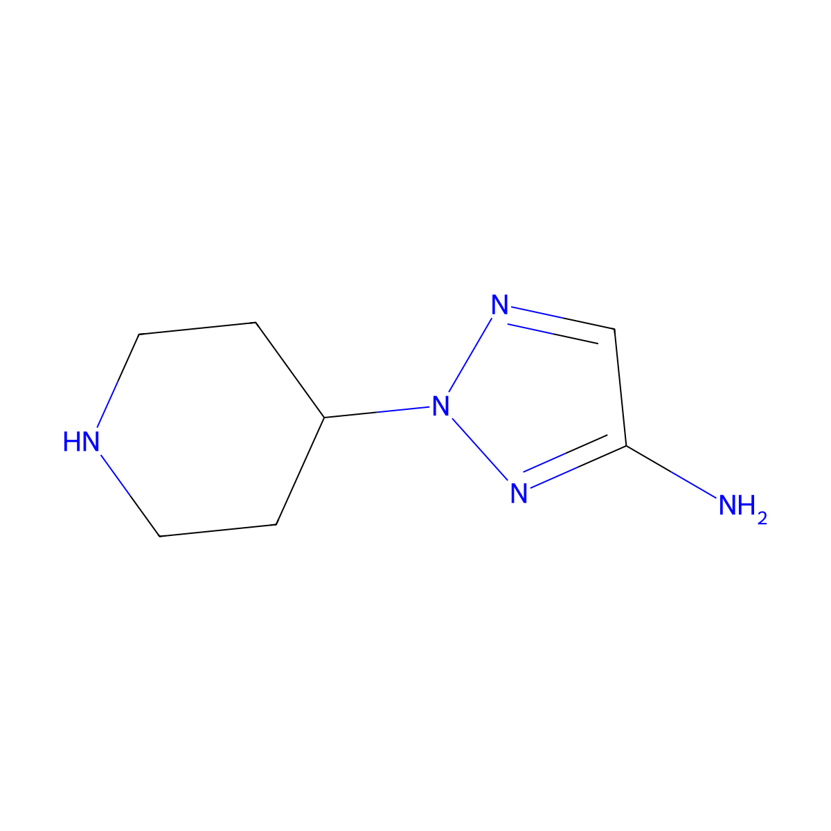 2-(piperidin-4-yl)-2H-1,2,3-triazol-4-amine molecular structure, CAS 1369160-79-1