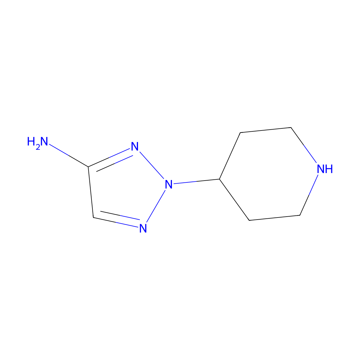 2-(piperidin-4-yl)-2H-1,2,3-triazol-4-amine molecular structure, CAS 1369160-79-1