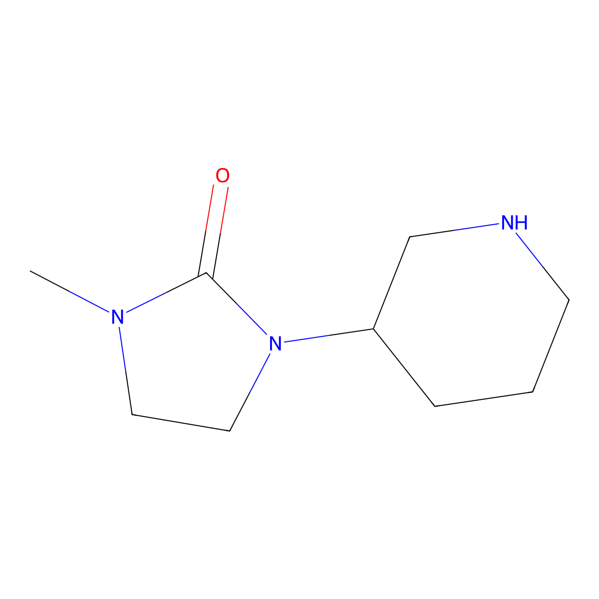 1-Methyl-3-(piperidin-3-yl)imidazolidin-2-one molecular structure, CAS 1369160-86-0