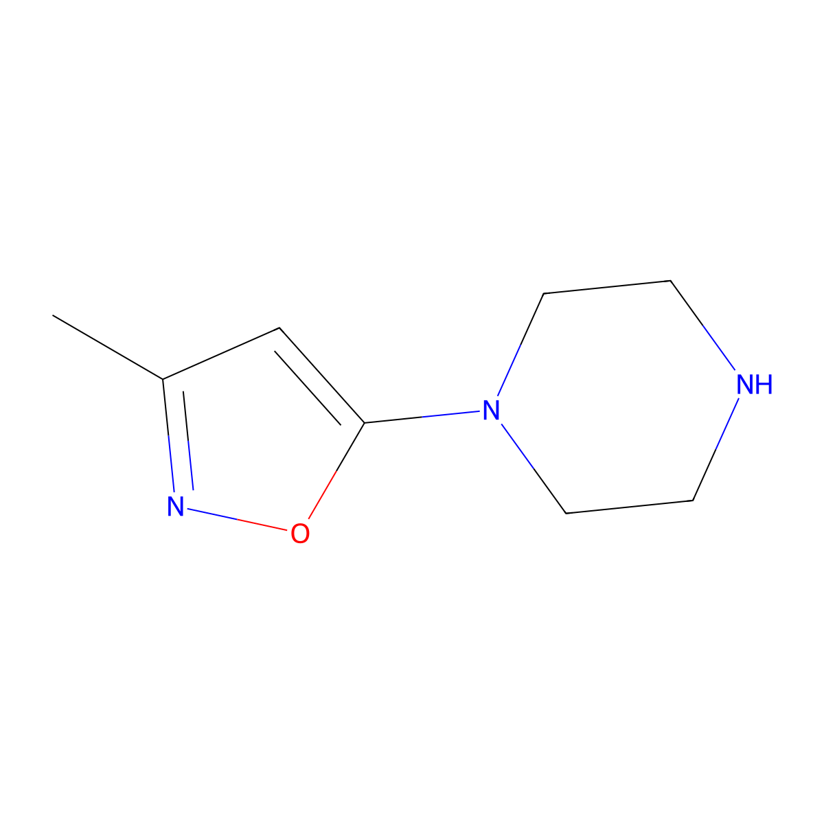 1-(3-Methyl-1,2-oxazol-5-yl)piperazine molecular structure, CAS 1369160-97-3