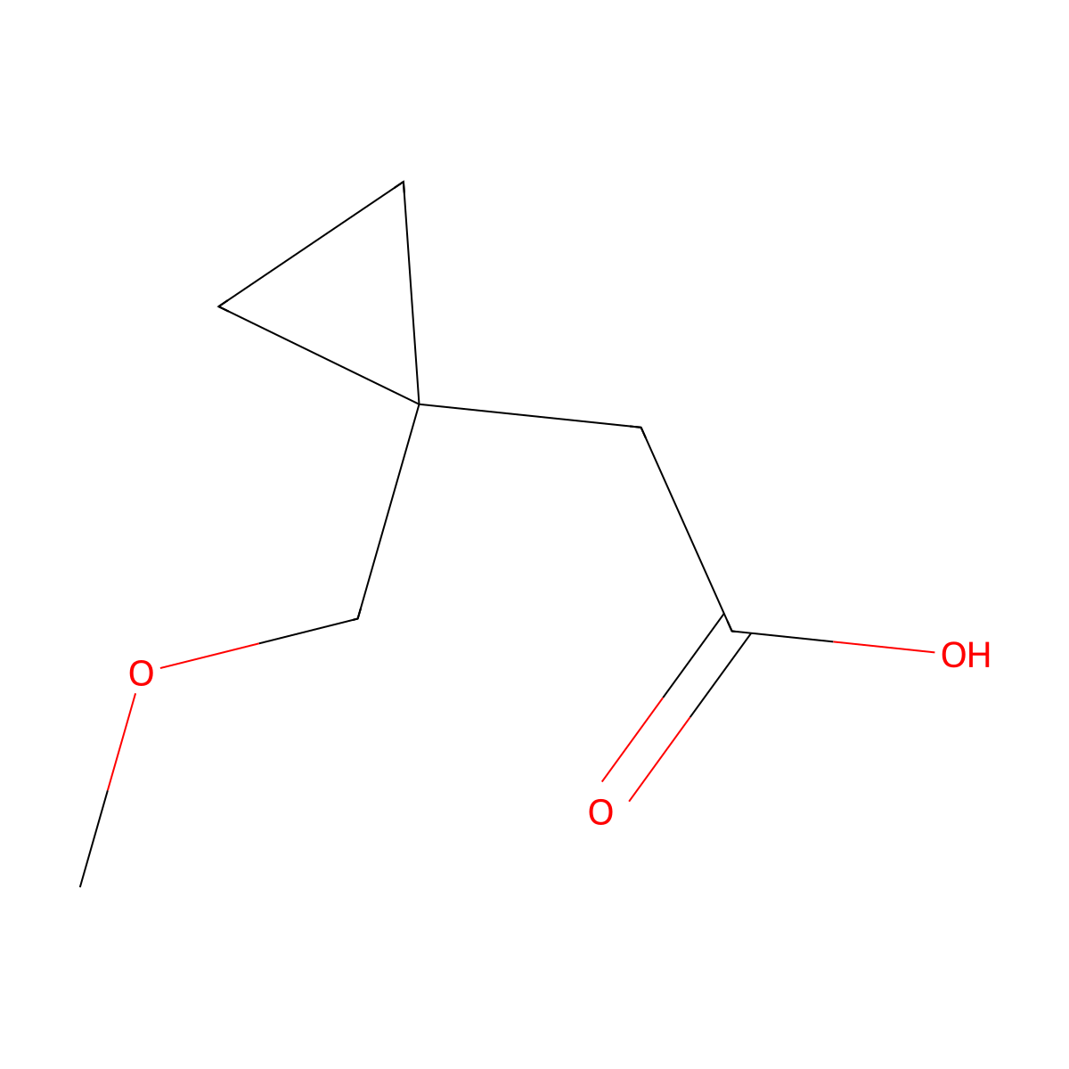 2-[1-(Methoxymethyl)cyclopropyl]acetic acid molecular structure, CAS 1369161-15-8