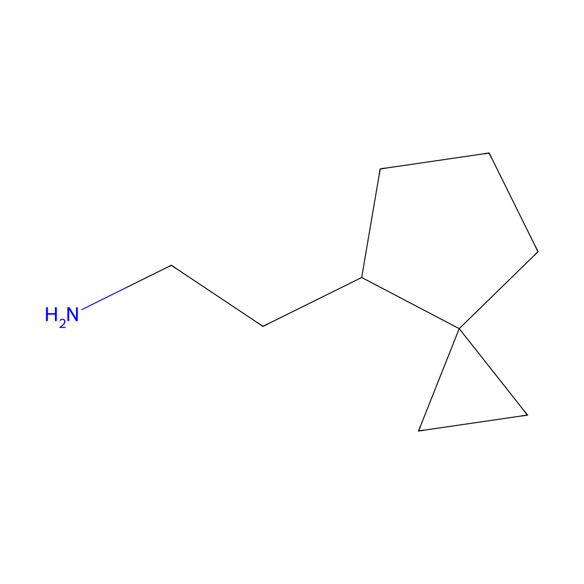 2-{Spiro[2.4]heptan-4-yl}ethan-1-amine molecular structure, CAS 1369163-29-0