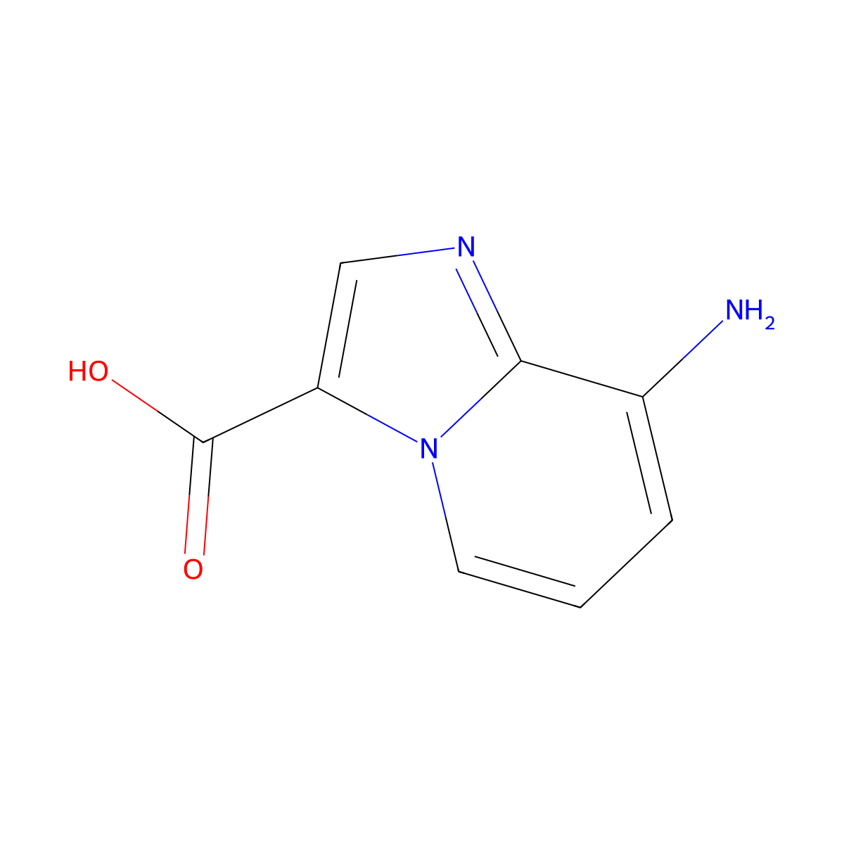 8-Aminoimidazo[1,2-a]pyridine-3-carboxylic acid molecular structure, CAS 1369164-55-5