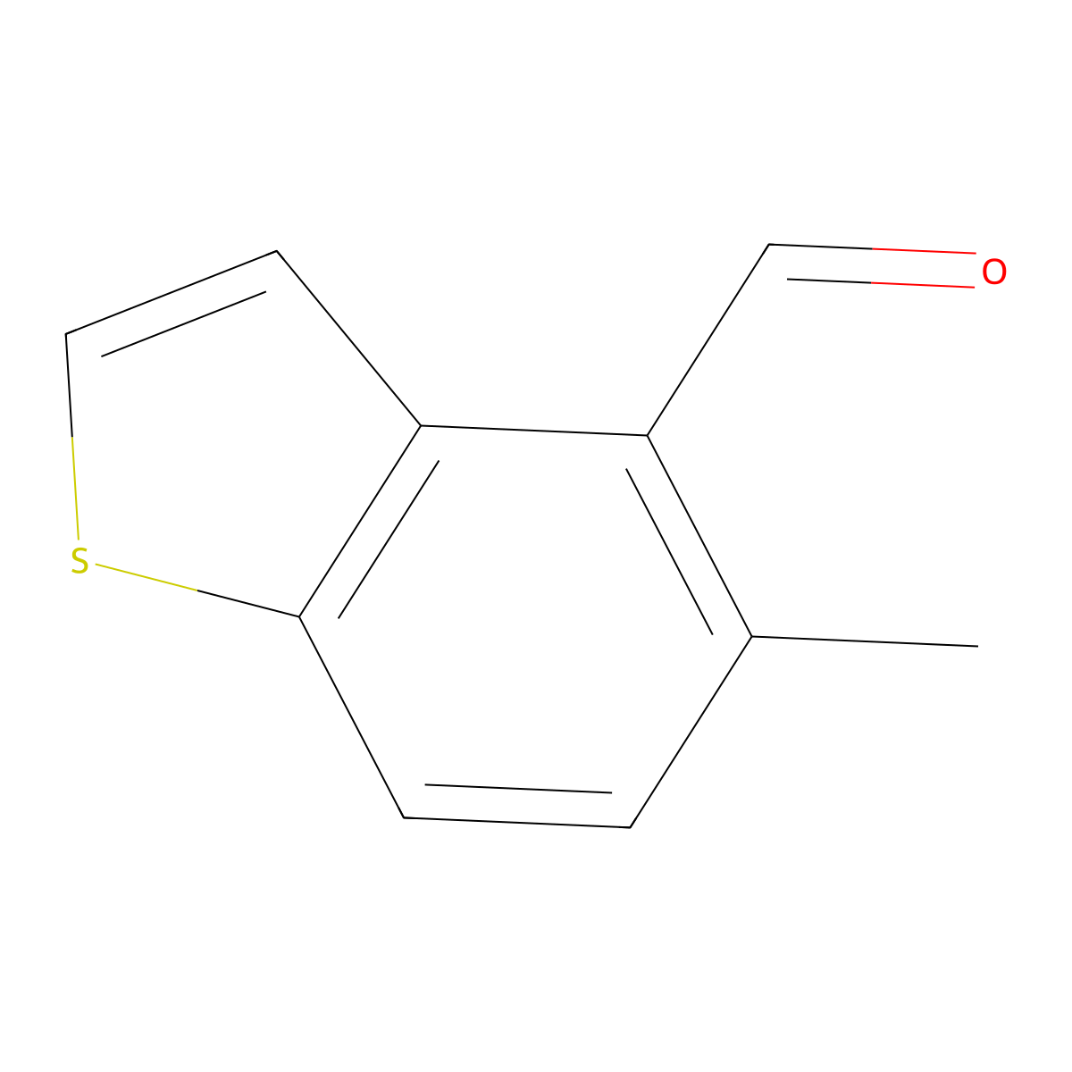 5-Methyl-1-benzothiophene-4-carbaldehyde molecular structure, CAS 1369165-15-0