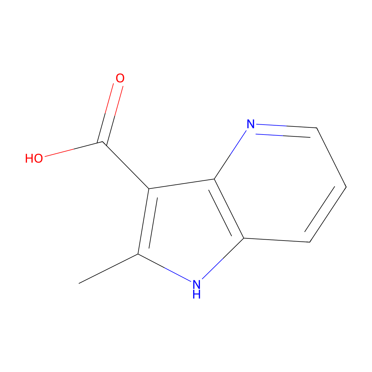 2-Methyl-1H-pyrrolo[3,2-b]pyridine-3-carboxylic acid molecular structure, CAS 1369165-87-6