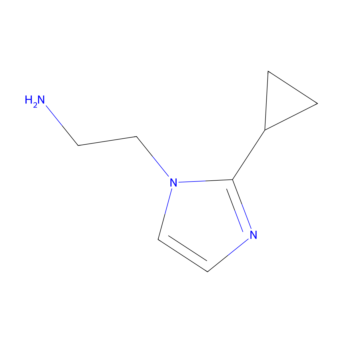 2-(2-cyclopropyl-1H-imidazol-1-yl)ethan-1-amine molecular structure, CAS 1369171-74-3