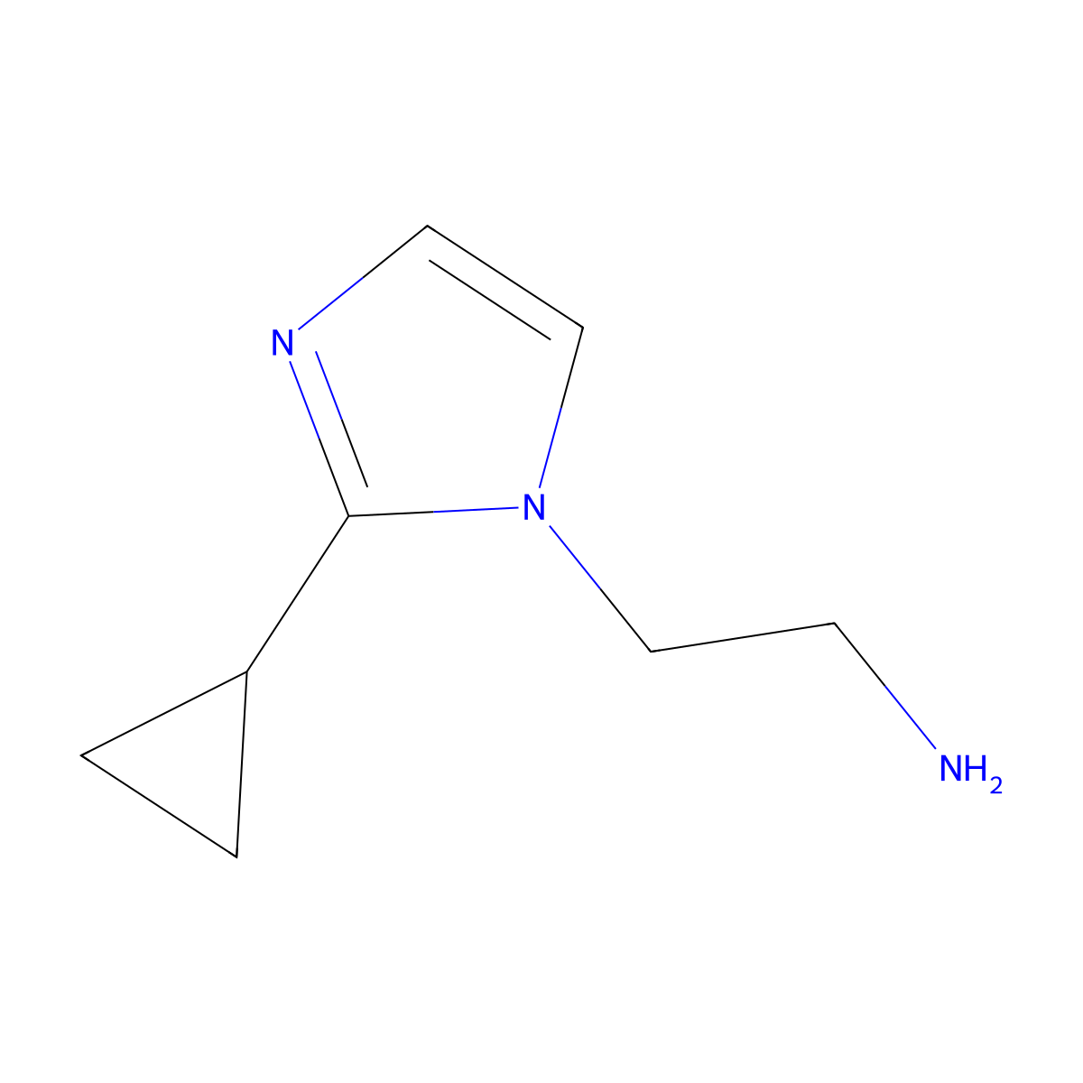 2-(2-cyclopropyl-1H-imidazol-1-yl)ethan-1-amine molecular structure, CAS 1369171-74-3