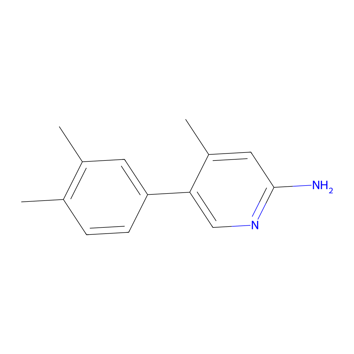 5-(3,4-Dimethylphenyl)-4-methyl-2-pyridinamine molecular structure, CAS 1369173-87-4