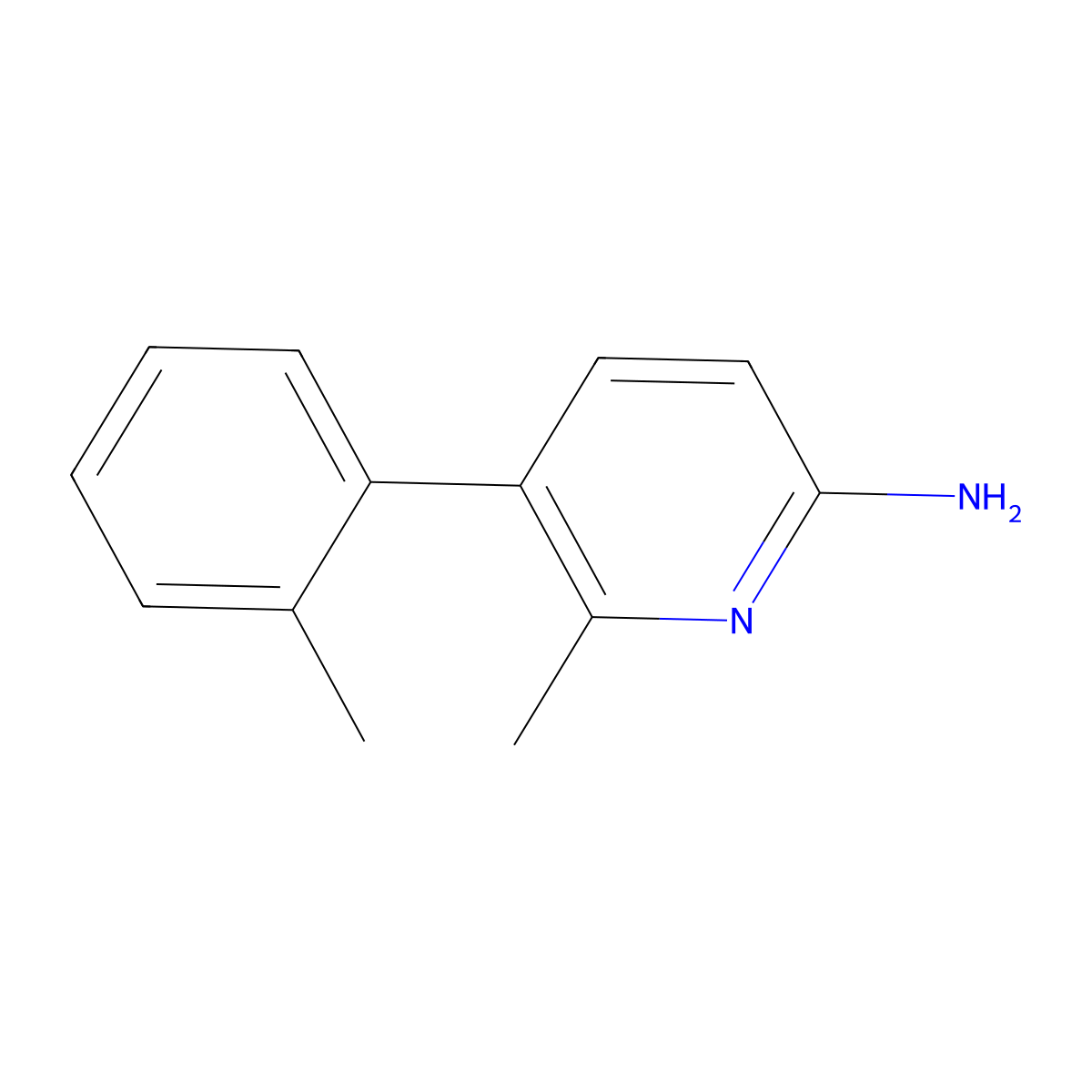 6-Methyl-5-(o-tolyl)pyridin-2-amine molecular structure, CAS 1369174-06-0