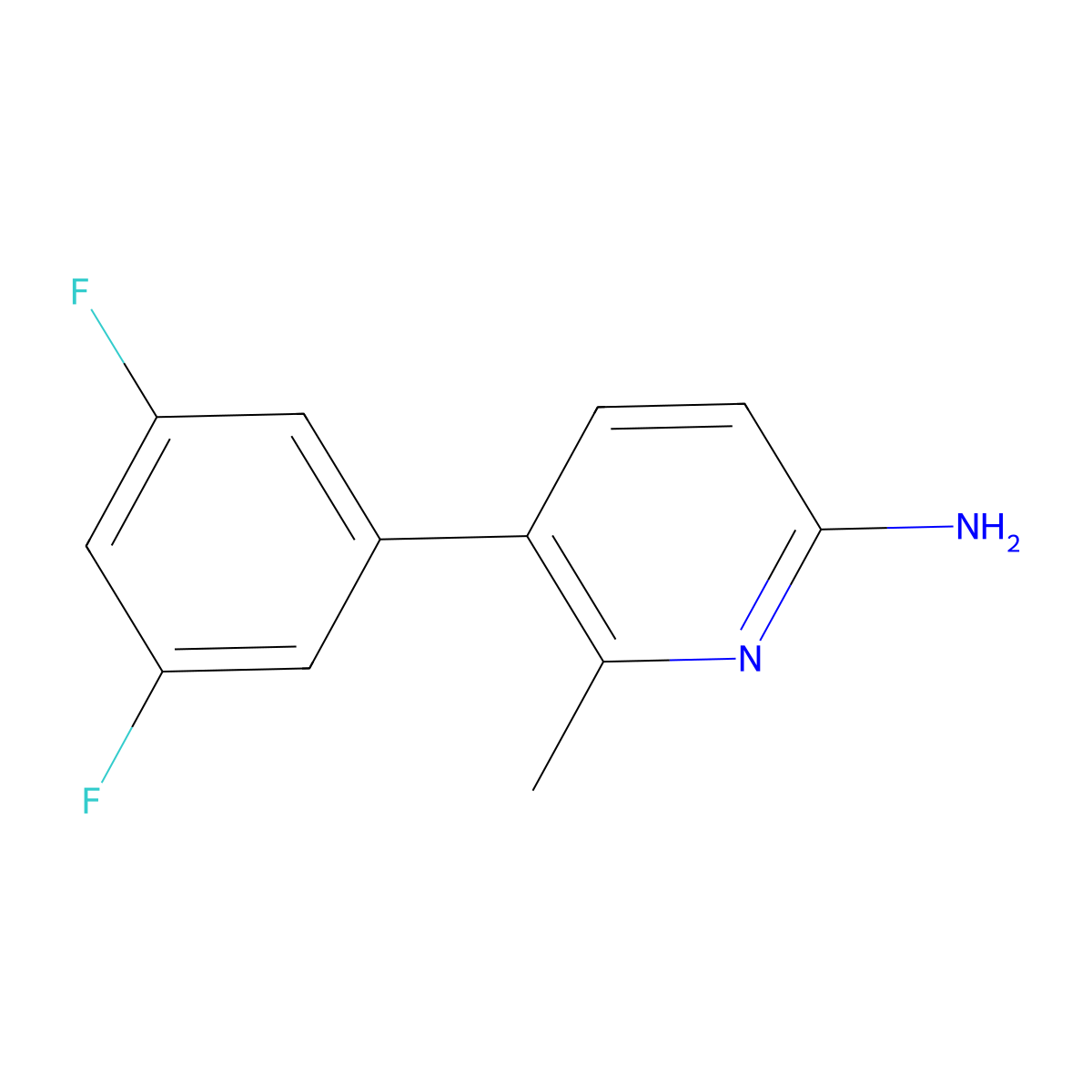 5-(3,5-Difluorophenyl)-6-methyl-2-pyridinamine molecular structure, CAS 1369174-16-2
