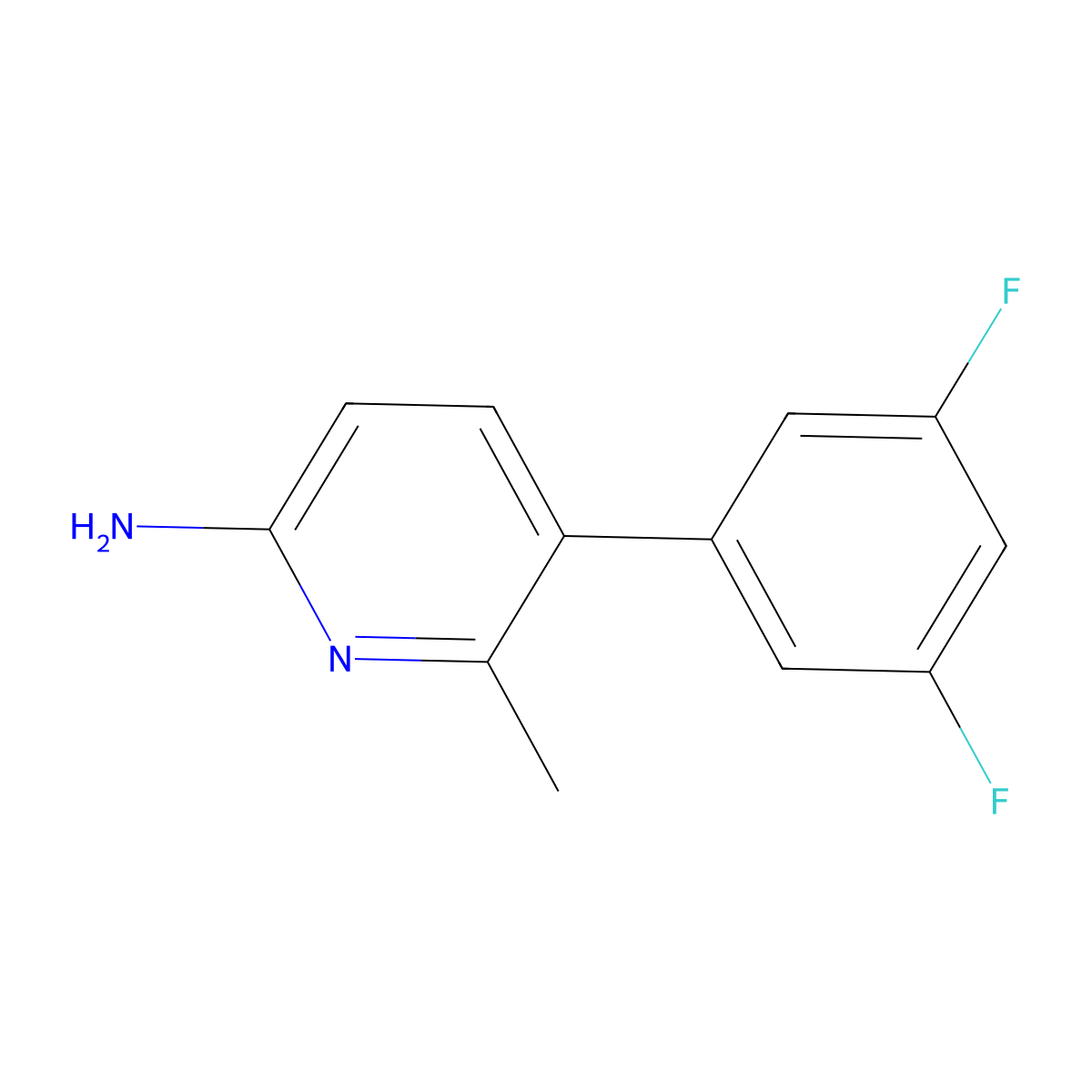 5-(3,5-Difluorophenyl)-6-methyl-2-pyridinamine molecular structure, CAS 1369174-16-2