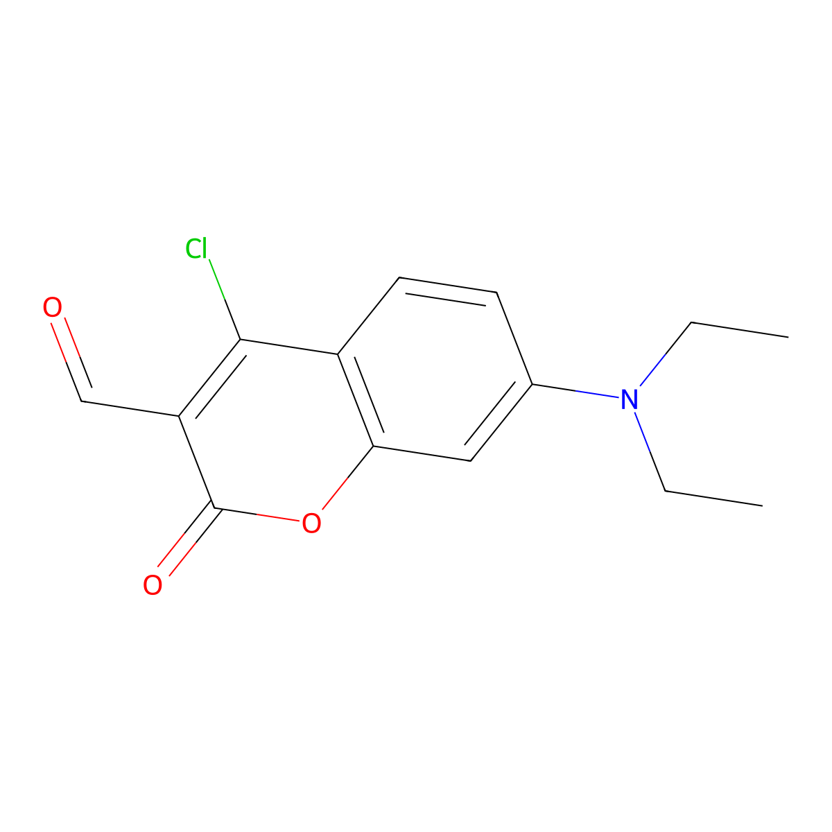 4-chloro-7-(diethylamino)-2-oxo-2H-chromene-3-carbaldehyde molecular structure, CAS 136918-66-6