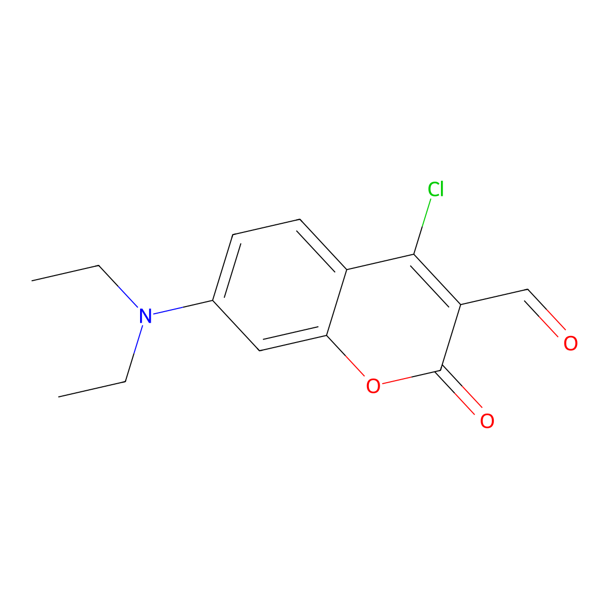 4-chloro-7-(diethylamino)-2-oxo-2H-chromene-3-carbaldehyde molecular structure, CAS 136918-66-6