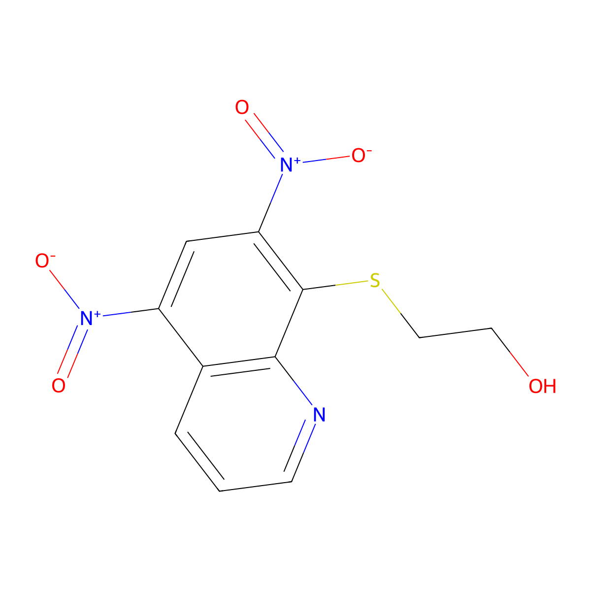 2-[(5,7-Dinitro-8-quinolinyl)thio]ethanol molecular structure, CAS 136918-70-2