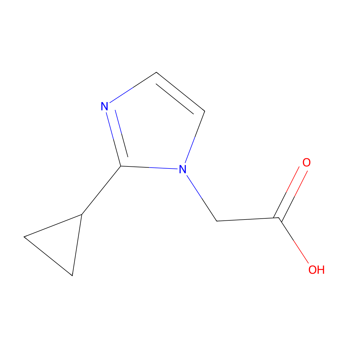 2-(2-Cyclopropylimidazol-1-yl)acetic acid molecular structure, CAS 1369180-55-1