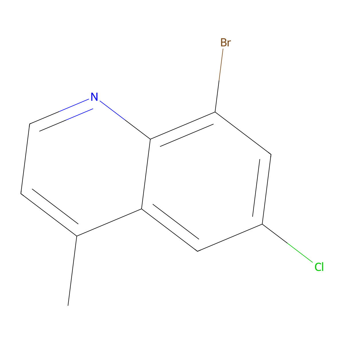 8-Bromo-6-chloro-4-methylquinoline molecular structure, CAS 1369185-93-2