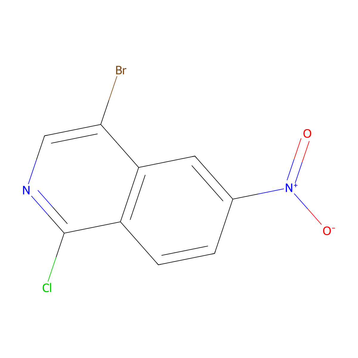 4-Bromo-1-chloro-6-nitroisoquinoline molecular structure, CAS 1369199-81-4