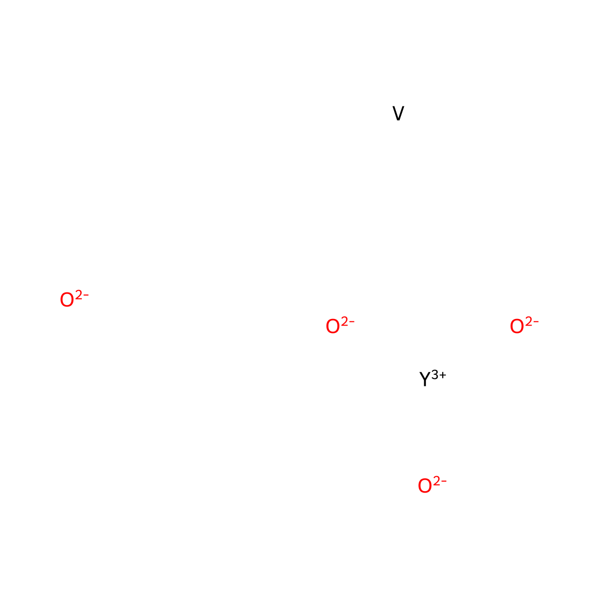 Vanadium yttrium oxide molecular structure, CAS 13692-92-7