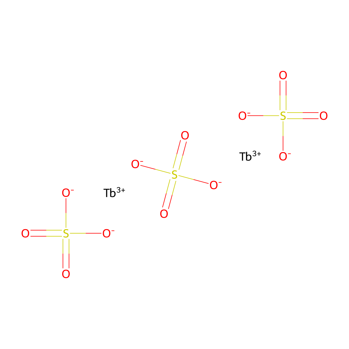 Sulfuric acid, terbium(3+) salt (3:2) molecular structure, CAS 13692-99-4