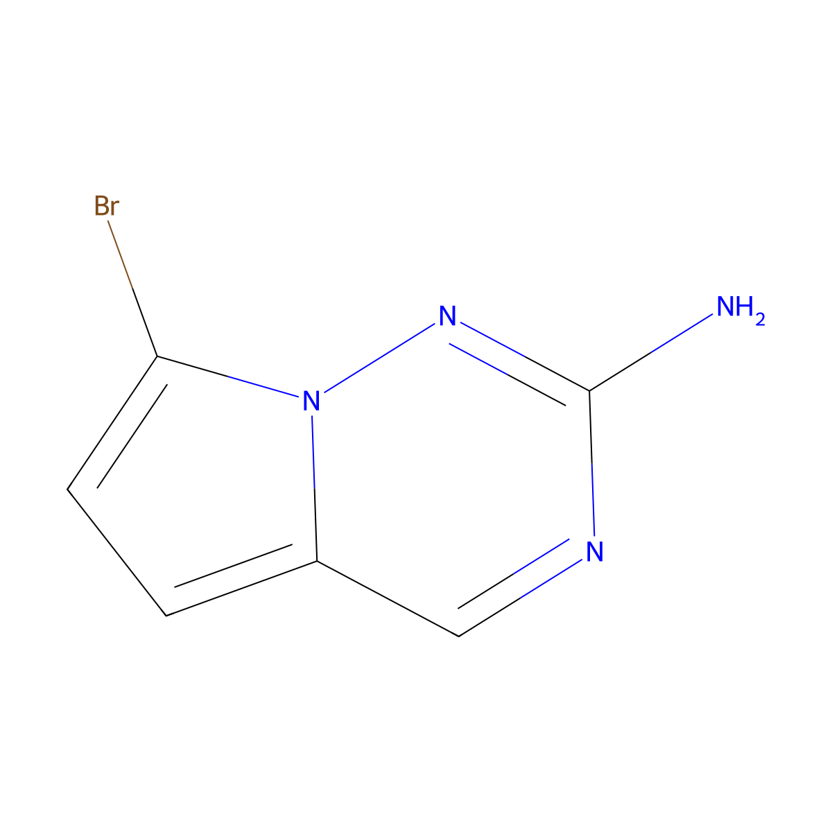 7-Bromopyrrolo[2,1-f][1,2,4]triazin-2-amine molecular structure, CAS 1369205-46-8