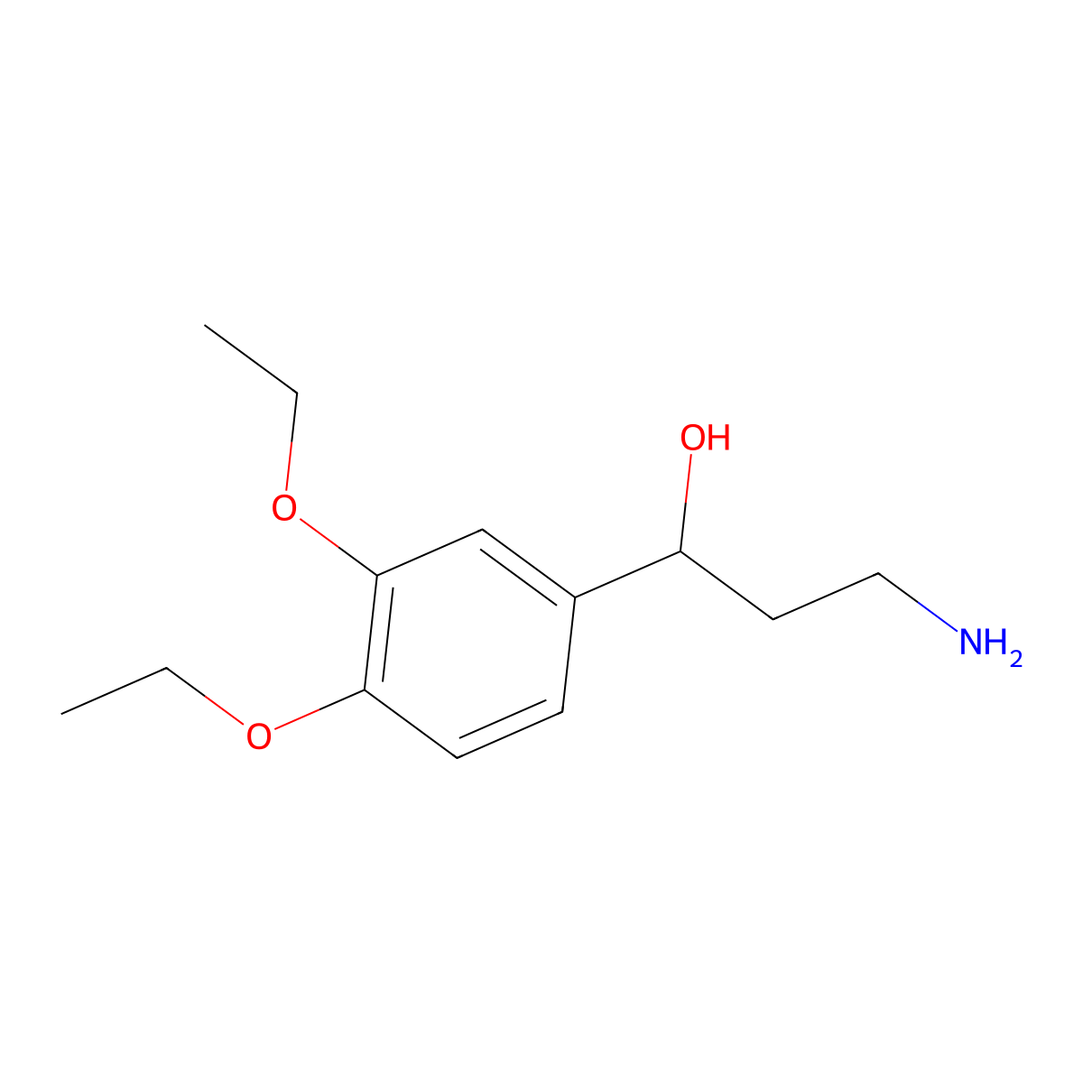 3-Amino-1-(3,4-diethoxyphenyl)propan-1-ol molecular structure, CAS 1369225-69-3
