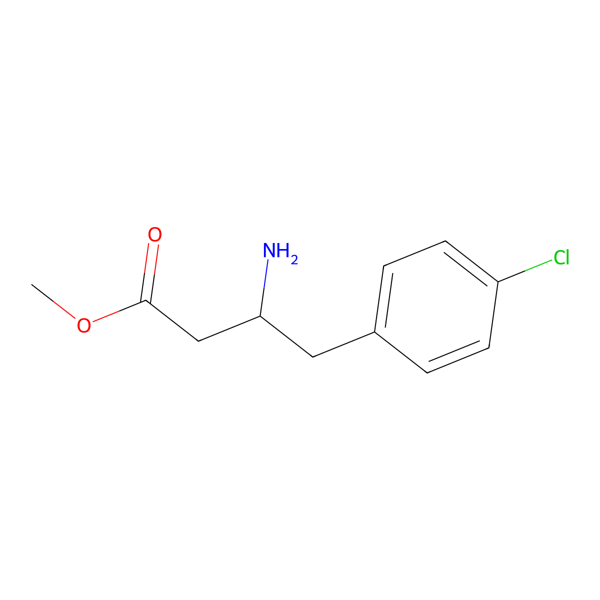Methyl 3-amino-4-(4-chlorophenyl)butanoate molecular structure, CAS 1369228-44-3