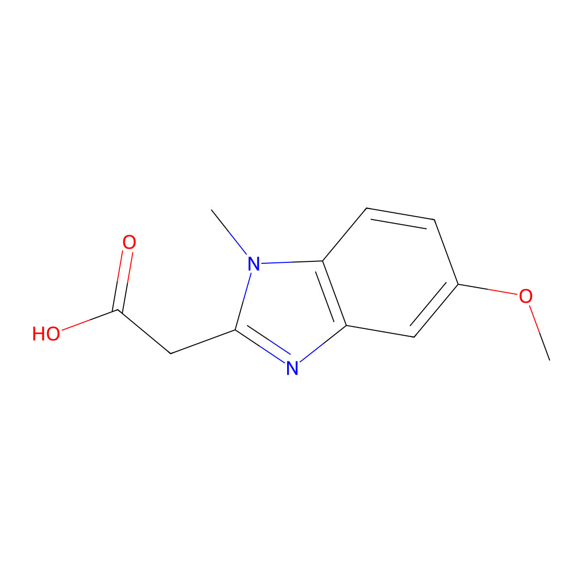 2-(5-methoxy-1-methyl-1H-1,3-benzodiazol-2-yl)acetic acid molecular structure, CAS 1369228-93-2